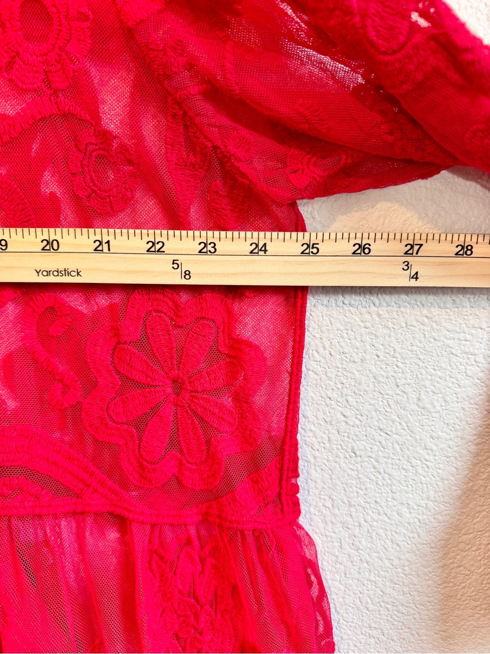Lane Bryant Boho Fairycore Sheer Lace Tunic Top Red Romantic Goth Plus 18/20 D36 - Picture 7 of 9